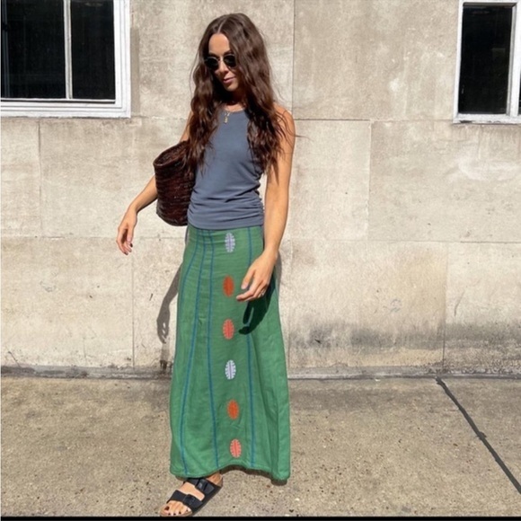 Zara Green Skirt with Multicolor Accents - Picture 13 of 15